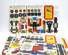 Lot LES BOLIDES D'AUTREFOIS  8 planches à découper - Années 50 - SHELL BERRE