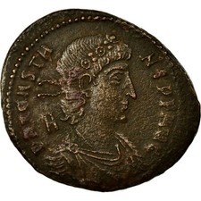 [#652586] Moneda, Constans, Maiorina, 348-350, Roma, BC+, Cobre, RIC:129