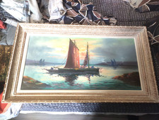 ancien tableau huile sur toile marine signé legal