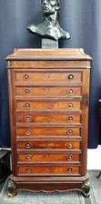 Ancien Superbe semainier meuble de secrétaire à huit tiroirs