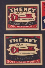 2 Ancienne étiquette   paquet Allumette   Tchécoslovaque iBN182538   Clef Arabe