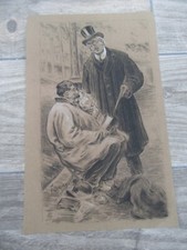 GRAND DESSIN ANCIEN 1900 SIGNE FLORIAN HOMME AU CHAPEAU