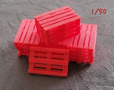 1 Lot X 20 palettes rouges 80x120. 1/50 diorama transport,travaux.wsi,tekno,imc