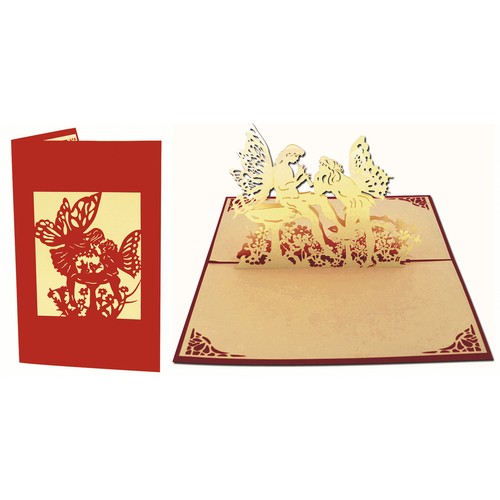 Carte amour couple elfes - carte,