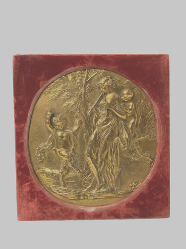 Médaillon rond bronze doré - rond,