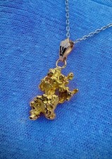 ⚜️RARE PÉPITE OR JAUNE 22/23K FAIT MAIN PENDENTIF ?? 8,48 GR 36MM⚜️RÉF030