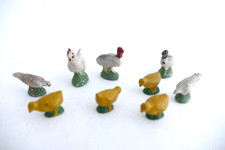 Animaux en composition Poule poussin dindon etc ELASTOLIN, HAUSSER, DC, SOLIDO ?