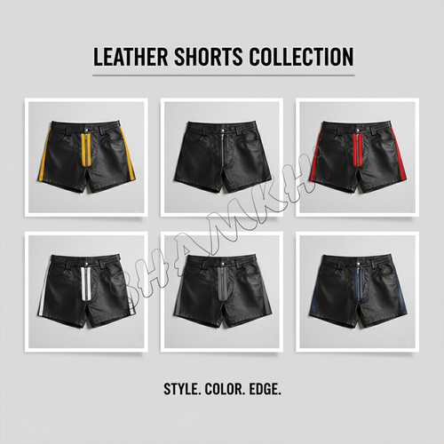 Shorts cuir rayures de 6 - À,