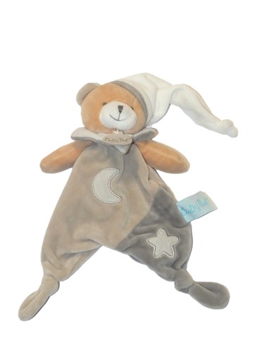 Doudou plat ours - beige, gris