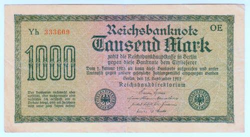 1922 allemagne 1000 mark - allemagne,