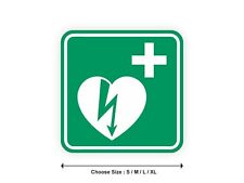 Sticker panneau DÉFIBRILLATEUR DAE AED logo 7cm(S) - 20cm(XL) autocollant