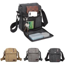 Sac bandoulière de voyage multi-poches pour homme, sacoche en toile rigide