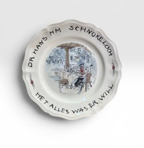 Assiette sarreguemines loux - assiette, h.