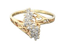 BAGUE ANCIENNE Or jaune  véritable et pavée de Diamants Naturelles