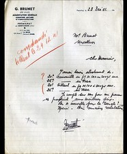 PREMILHAT (03) ALIMENTATION GENERALE & FOURNITURES MILITAIRES "G BRUNET" en 1941