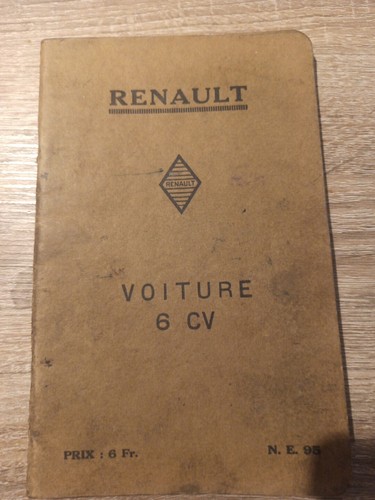 Livret utilisation renault 6cv - utilisation,