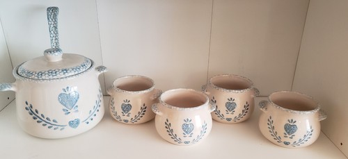 Vintage stoneware blue and - stoneware,