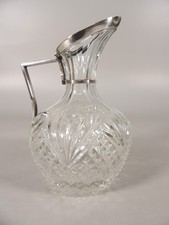 Petite Carafe en Cristal taillé et Argent Massif - Fin XIXème
