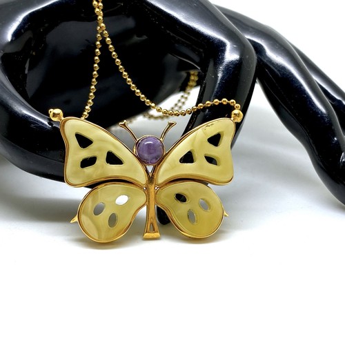Collier pendentif ambre - collier, en