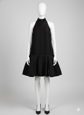 H&M Robe noire jupe bouffante sans manches Taille S