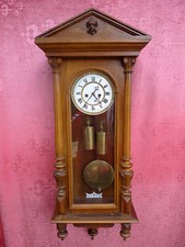 Belle Vieux Pendule Régulateur Avec Pendule Et 2 Poids Régulateur Viennois