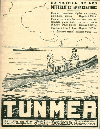 Publicité ancienne canoés