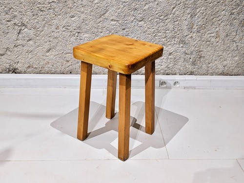 Pine wood stool perriand - stool,