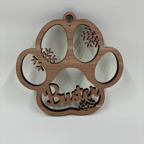 Dog paw snowflake wood - snowflake,