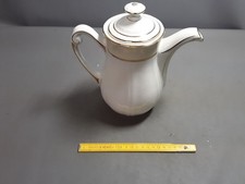 ancienne Théière en demi porcelaine couleur blanc art deco 1950 french antique