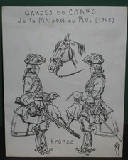 SEGOM  ANCIEN REGIME GARDES DU CORPS MAISON DU ROI 1745 / Art Miniature Historex