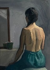 Tableau Huile Portrait Femme Nu féminin Impressionniste XXème