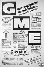 PUBLICITÉ GME SALLE DE BAIN BAIGNOIRE LAVABOS ROBINETTERIE CHAUFFE-EAU