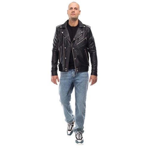 Veste motard cuir - en, pour