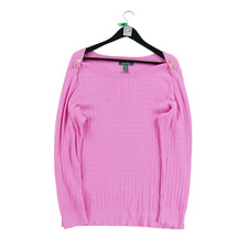 Polo Ralph Lauren Pull en maille torsadée Femme Taille 2XL Rose #QWE0975