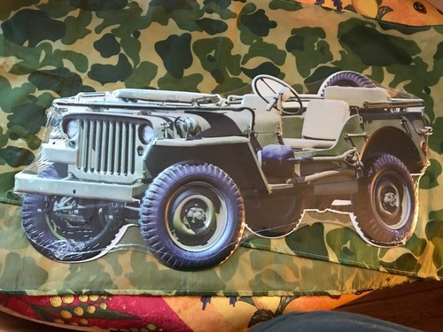 Plaque relief metal jeep - en,