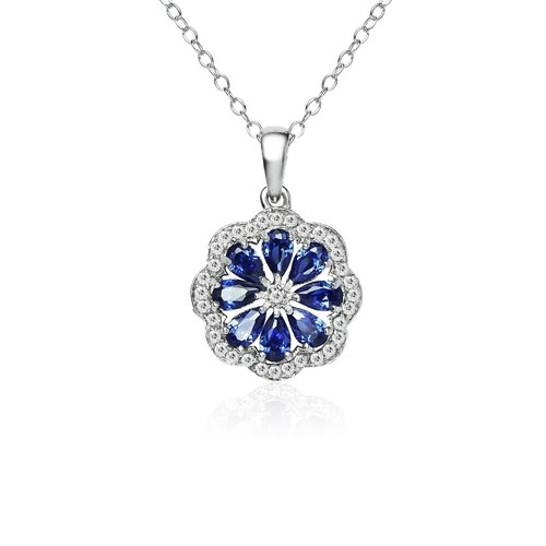 Argent sterling bleu zircone - argent,