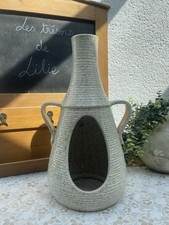 Grand Pied de Lampe en Grès Ajouré Ateliers Accolay Années 50/60 45 cm Vintage