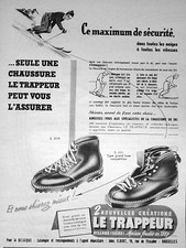 PUBLICITÉ DE PRESSE 1953 CHAUSSURES LE TRAPPEUR GRAND LUXE - ADVERTISING