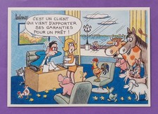CP  humoristique de Barberousse Le Banquier avec autographe au verso, animaux