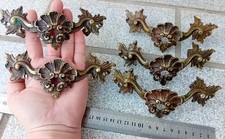 1 ANCIENNE POIGNÉE DE MEUBLE TIROIR COMMODE coquille en bronze ou laiton, L=15cm