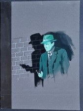 RARE GOUACHE ORIGINALE MICHEL GOURDON pour L'AVENTURIER QUI TIRE LE PREMIER