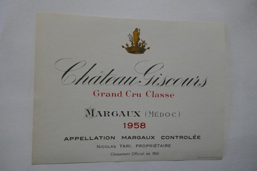Etiquette ancienne 1958 vin - 1958,