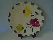 Blue Ridge Southern Pottery Dinner Plate Red Green Plate Hand Painted Flower 
