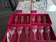 Cristal d'Arques  6 verres a eau 6 Vin Rouge modèle florence  Neuf 