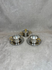 Lot de 2 tasses et sucrier en inox 18/10 INOXRIV Made in Italy vintage 1980
