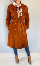Rare manteau trench-coat en agneau orange HERMES vintage 1960/1970 