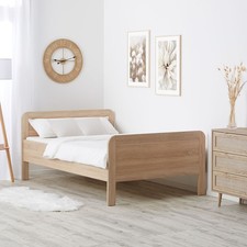 Lit confortable 120x200 Lit Seniors Hauteur réglable en bois Chêne Homestyle4u