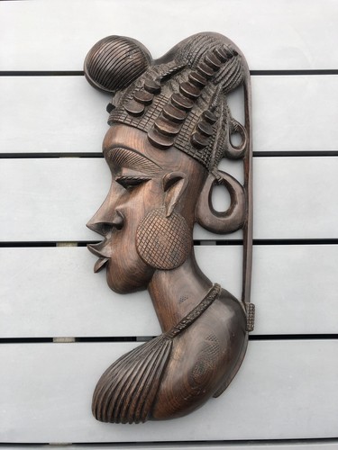 Sculpture tête africaine bois - sculpture,