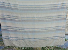 Plaid dessus de lit ou canape rayures gris bleu  pour lit 2 personnes