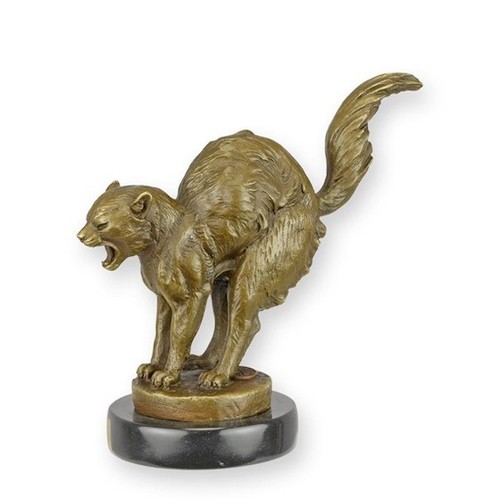 Sculpture chat effrayé - sculpture,